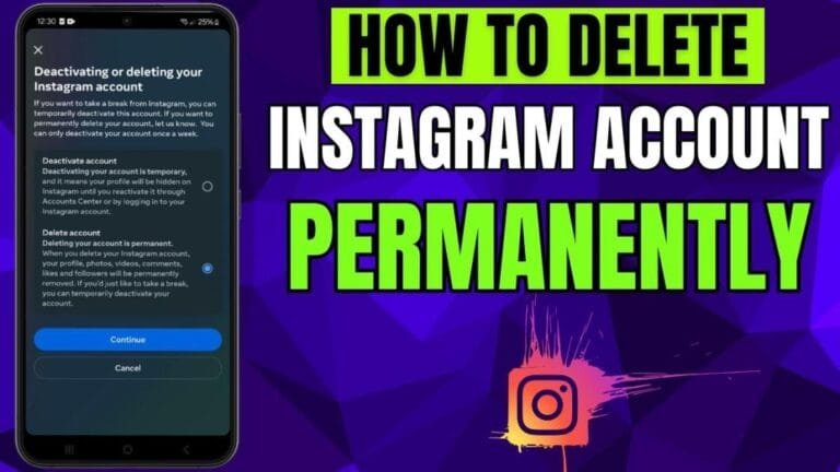 How to delete Instagram account permanently