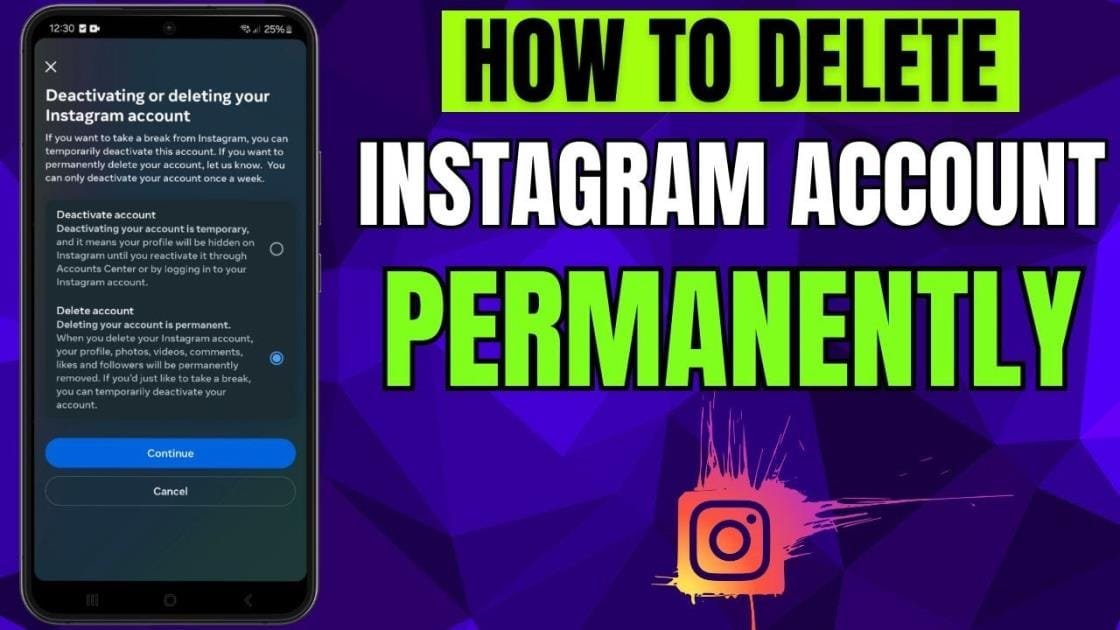 How to delete Instagram account permanently