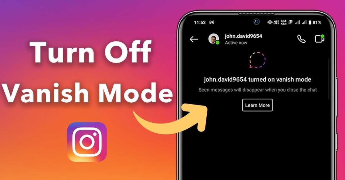 How to turn off vanish mode on instagram