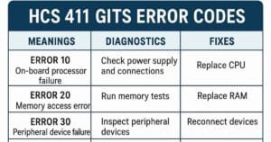 hcs 411gits error codes